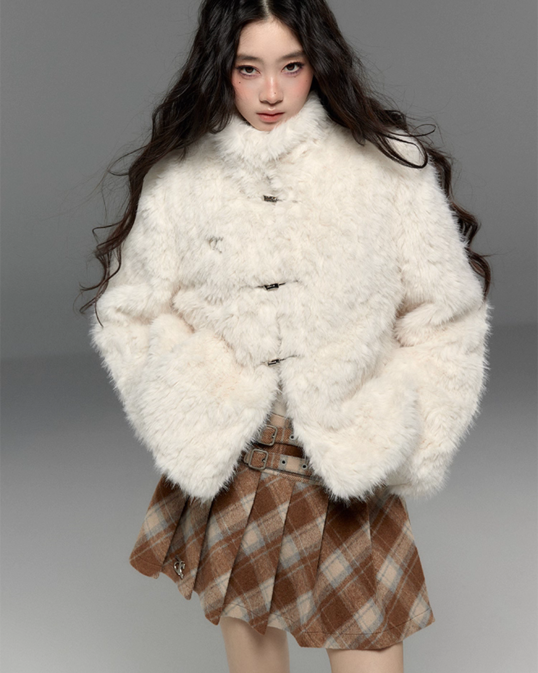 Stand Collar Fluffy Fur Jacket Stand Collar Fluffy Fur Jacket