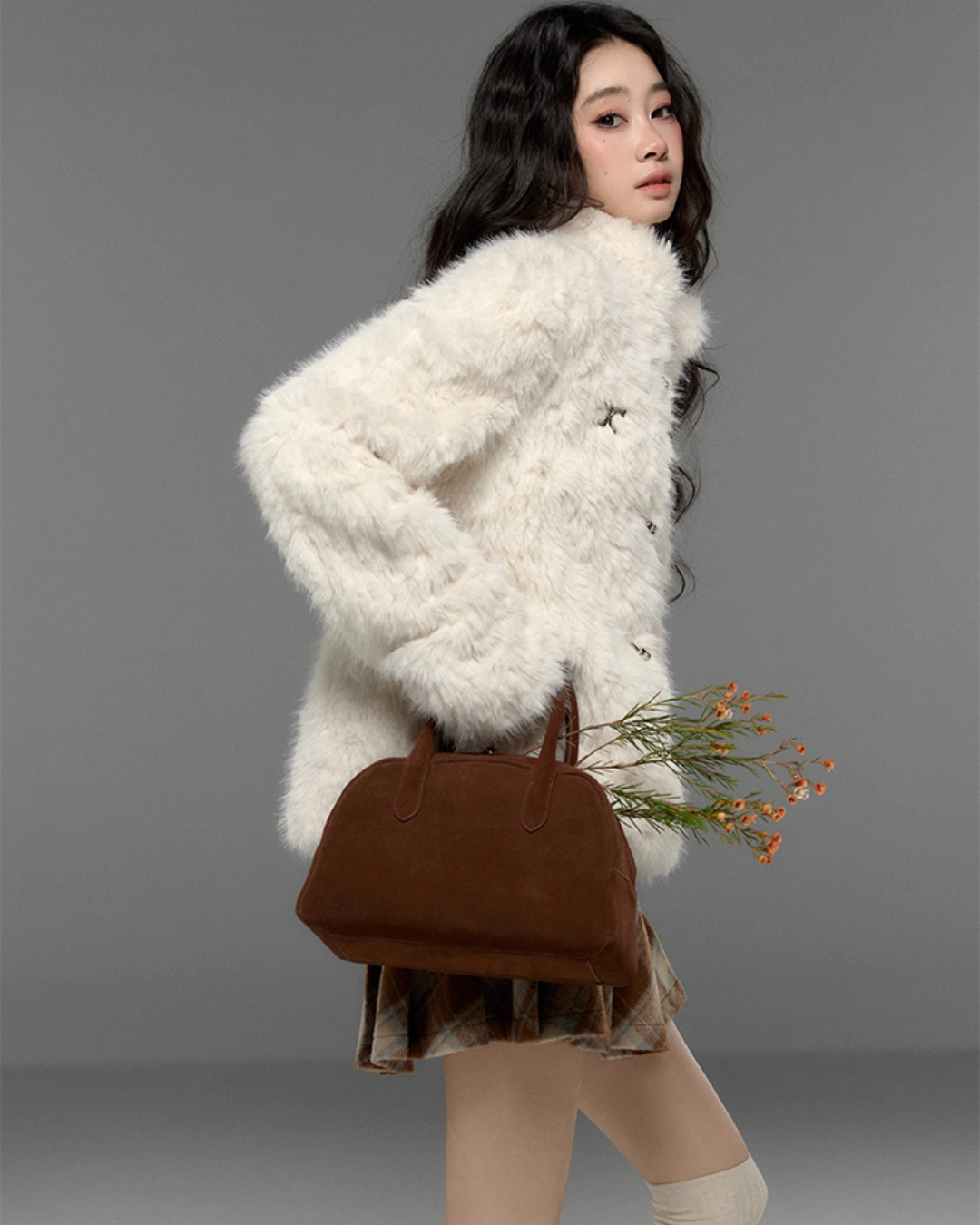 Stand Collar Fluffy Fur Jacket Stand Collar Fluffy Fur Jacket