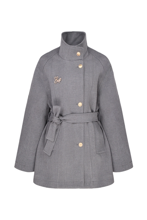 Stand Collar Gold Button Coat