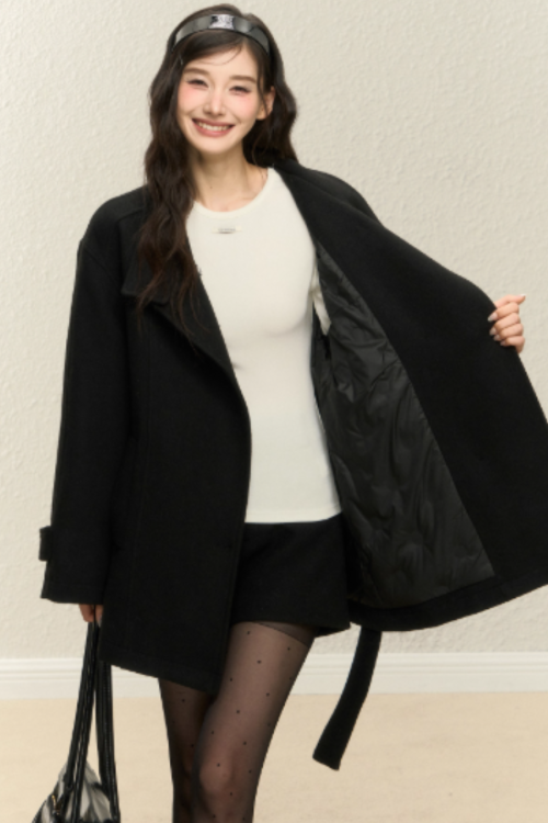 Stand Collar Gold Button Coat