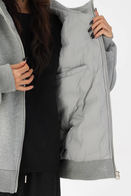 Stand Collar Hoodie Zip Jacket