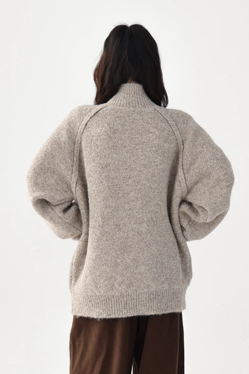 Stand Collar Knit Jacket