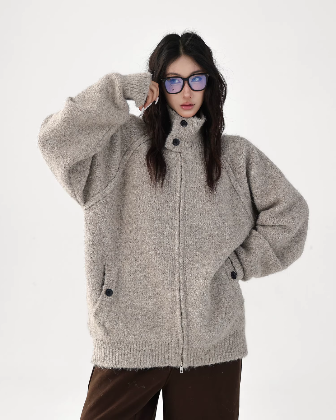 Stand Collar Knit Jacket Stand Collar Knit Jacket