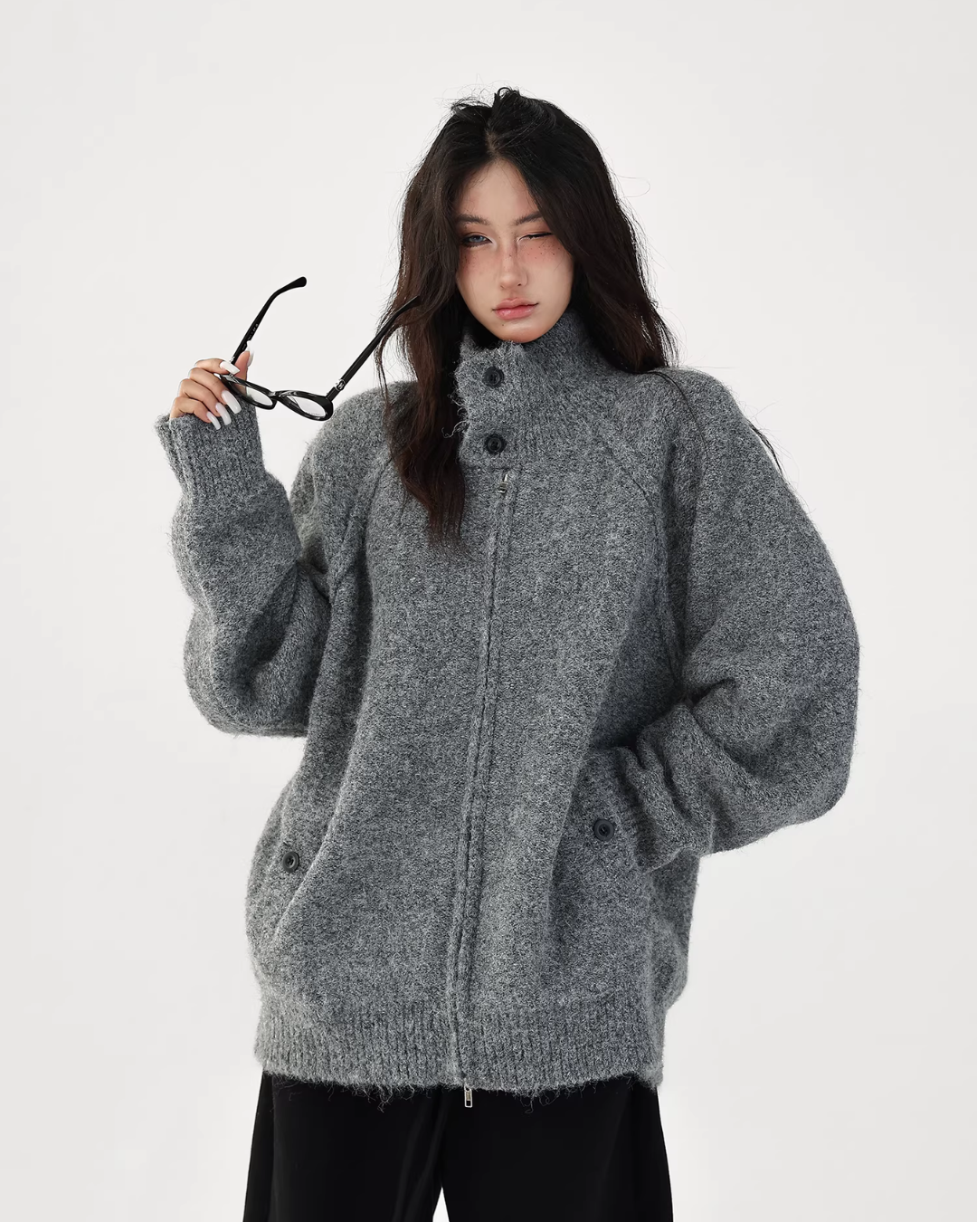 Stand Collar Knit Jacket Stand Collar Knit Jacket