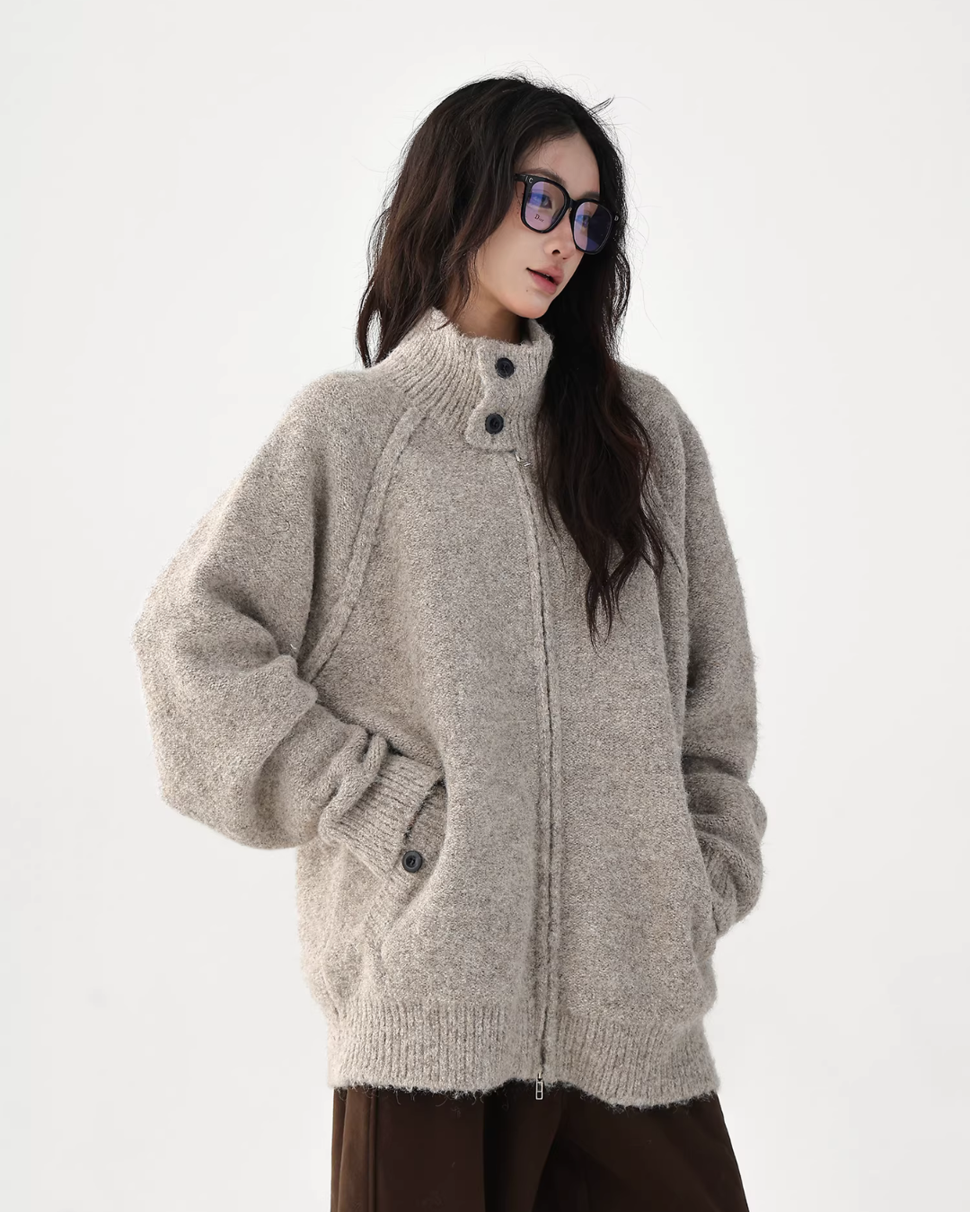 Stand Collar Knit Jacket Stand Collar Knit Jacket