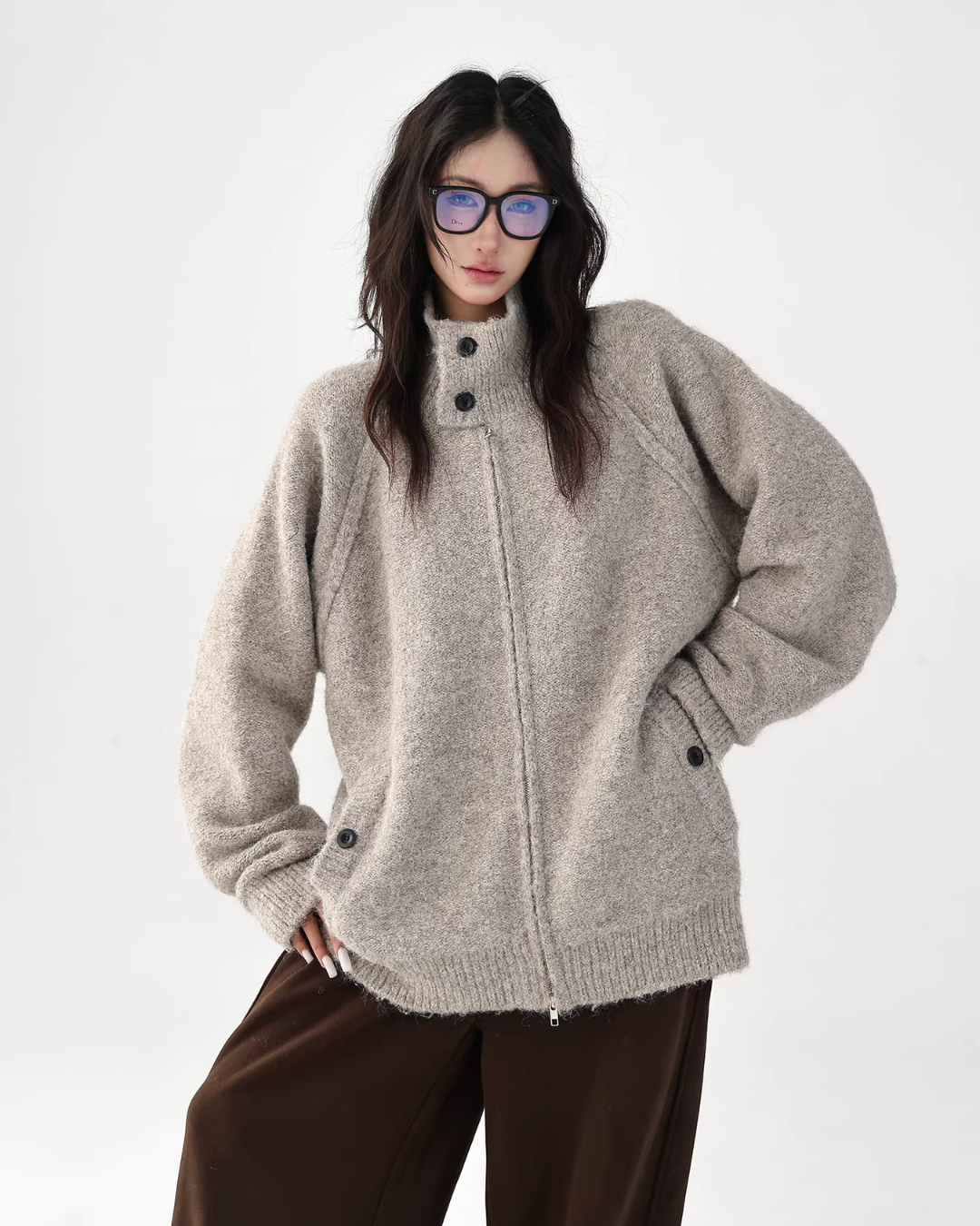 Stand Collar Knit Jacket Stand Collar Knit Jacket