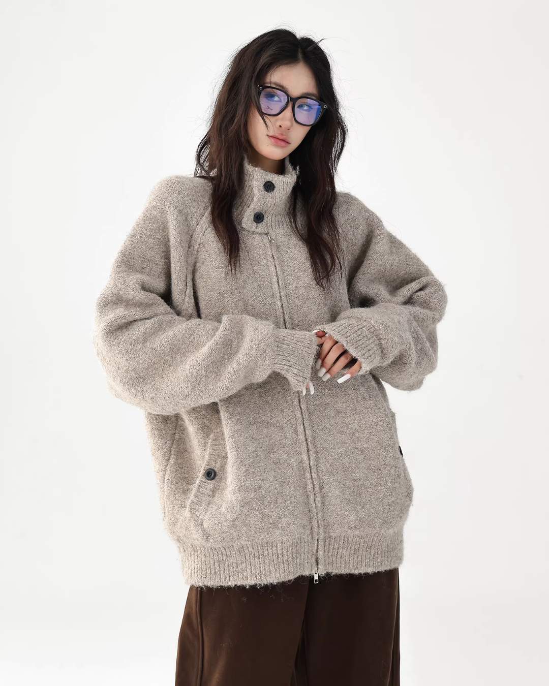 Stand Collar Knit Jacket Stand Collar Knit Jacket