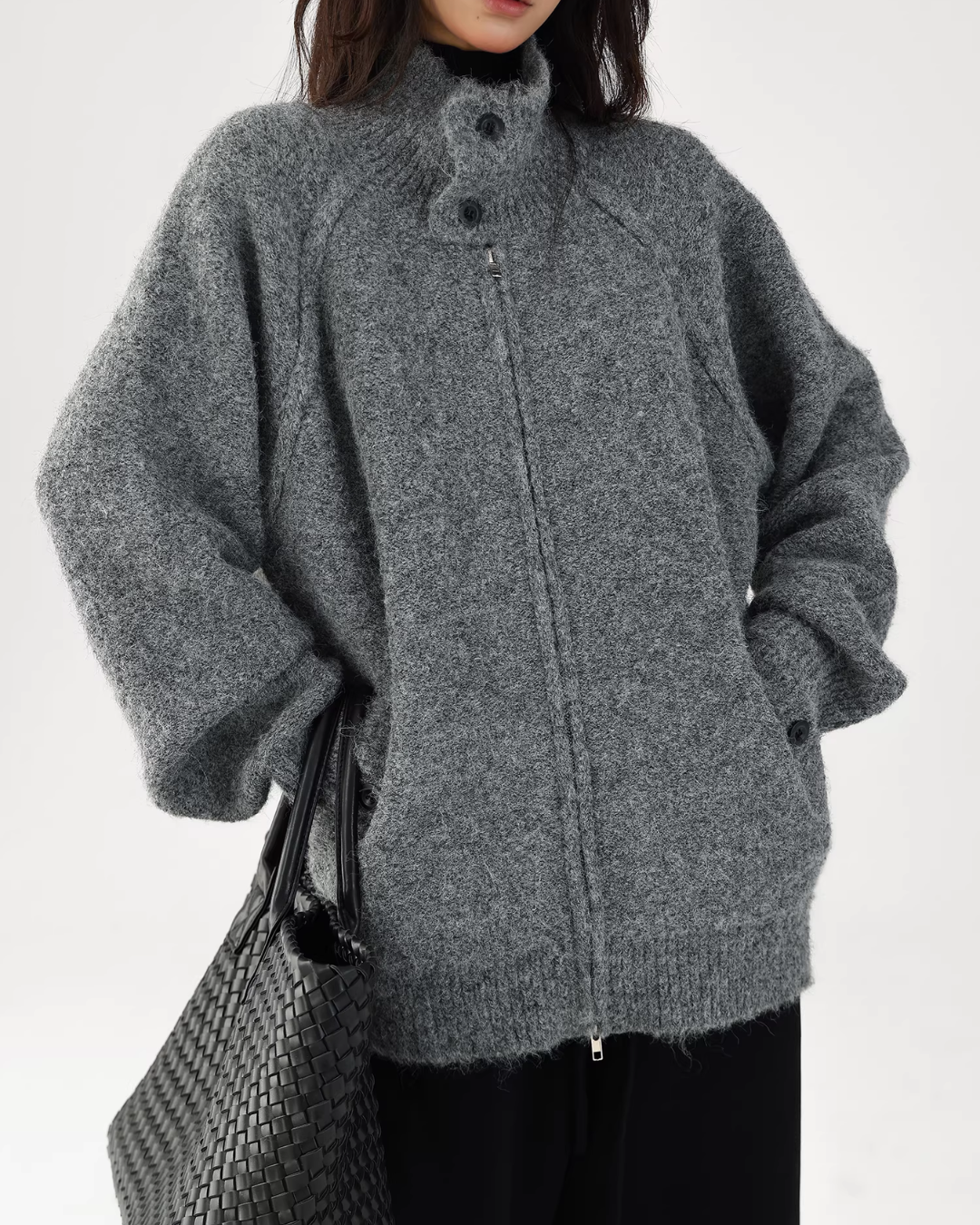 Stand Collar Knit Jacket Stand Collar Knit Jacket