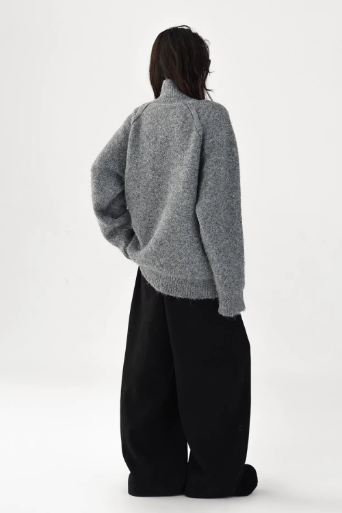 Stand Collar Knit Jacket