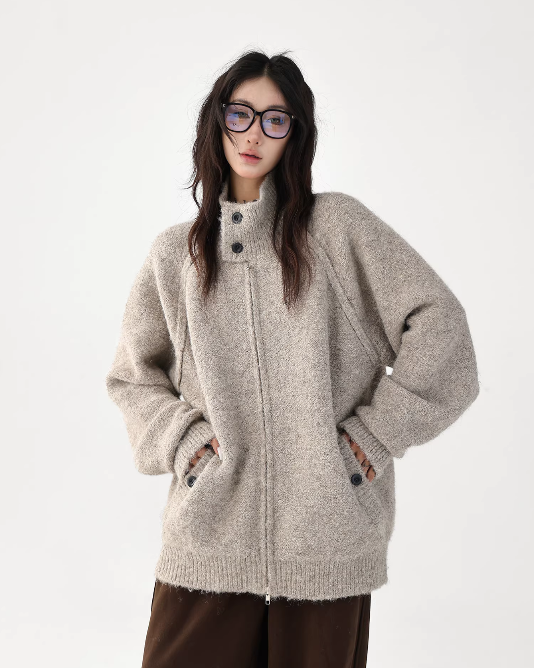 Stand Collar Knit Jacket Stand Collar Knit Jacket