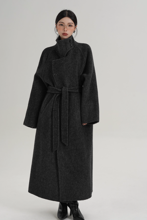 Stand Collar Long Coat