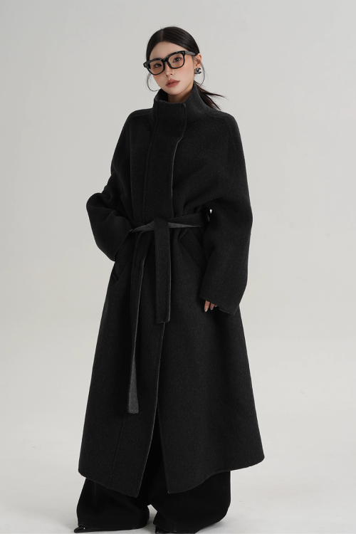 Stand Collar Long Coat