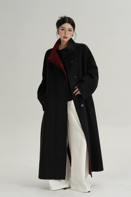 Stand Collar Long Coat