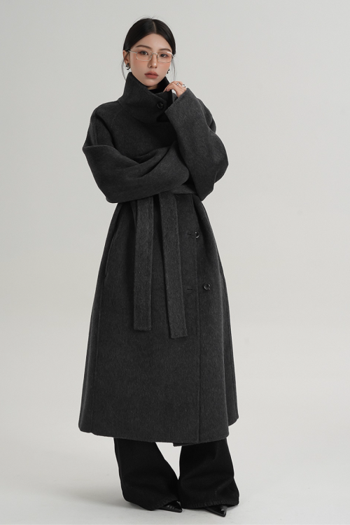 Stand Collar Long Coat