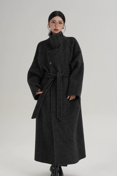 Stand Collar Long Coat