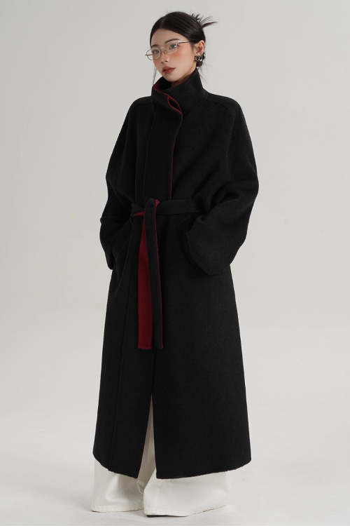 Stand Collar Long Coat