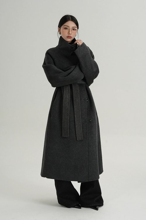 Stand Collar Long Coat