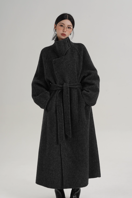 Stand Collar Long Coat