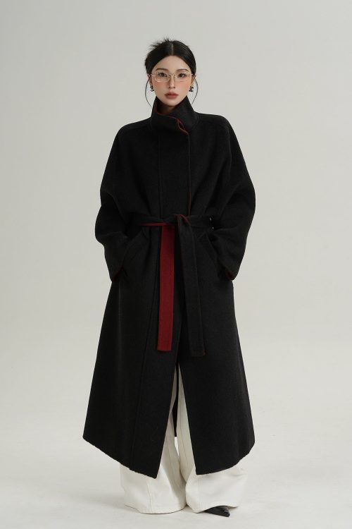 Stand Collar Long Coat