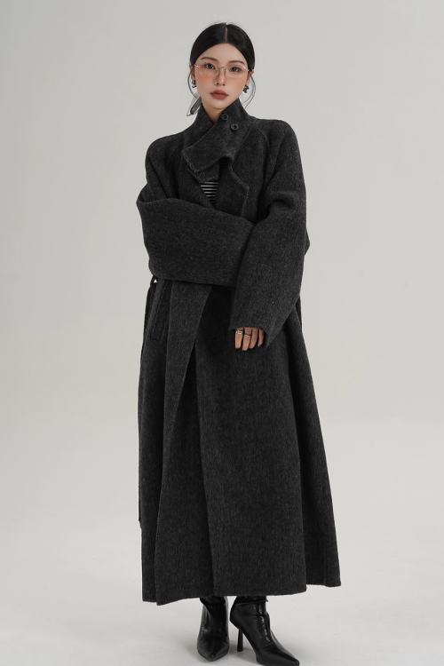 Stand Collar Long Coat