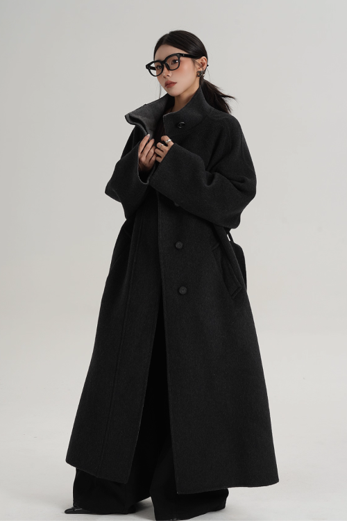 Stand Collar Long Coat