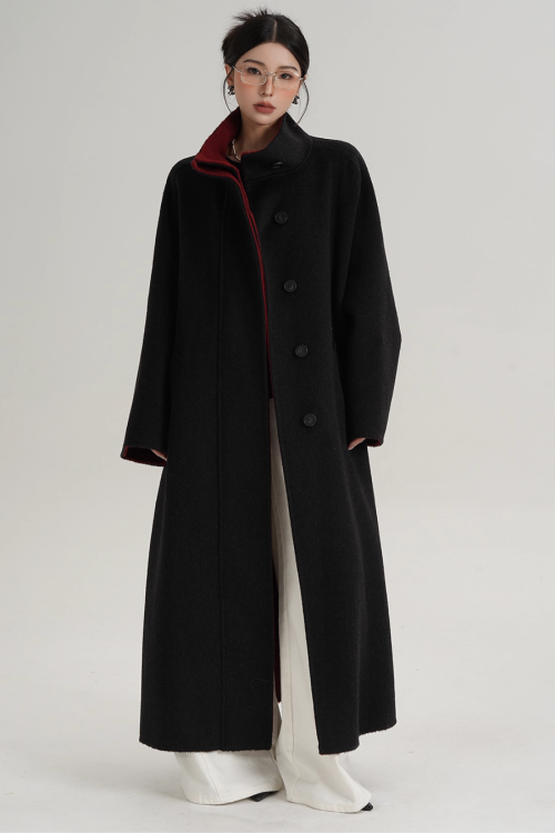 Stand Collar Long Coat