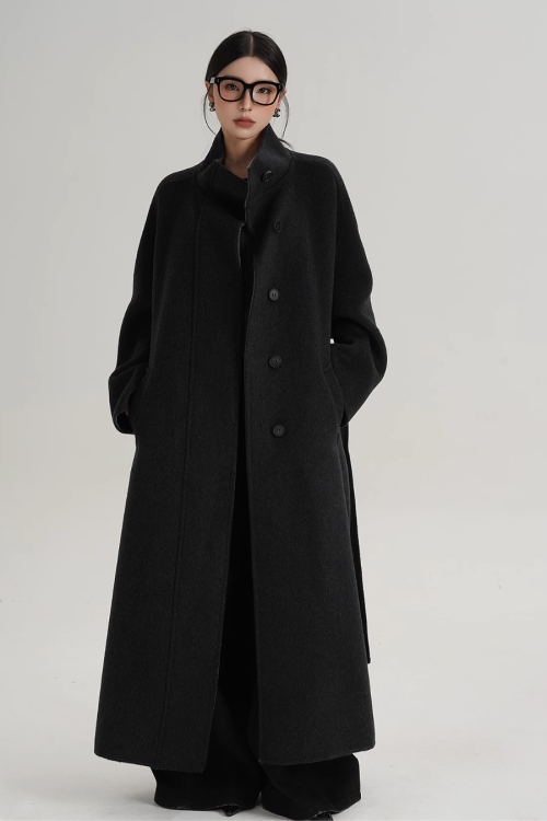 Stand Collar Long Coat