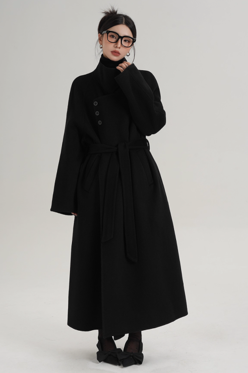 Stand Collar Long Coat