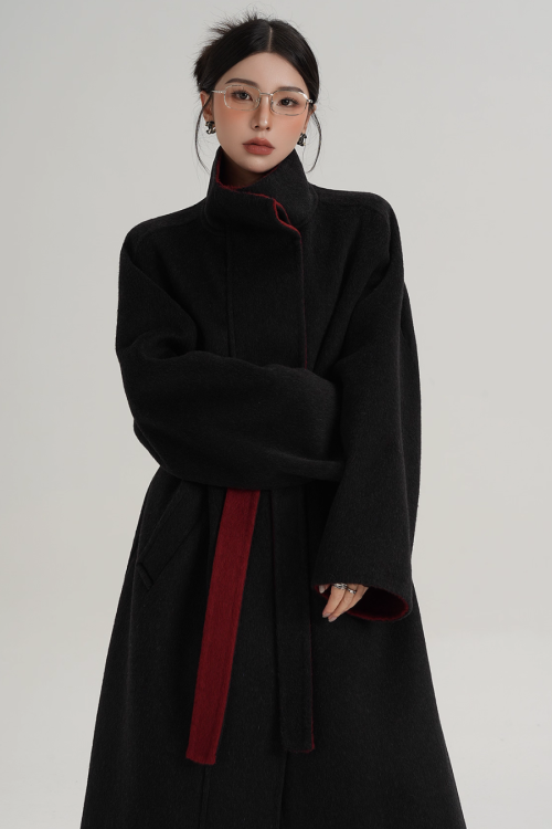 Stand Collar Long Coat