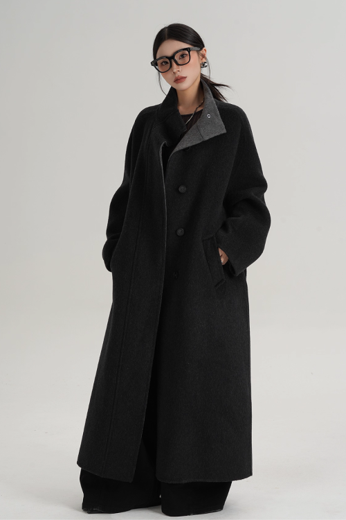 Stand Collar Long Coat