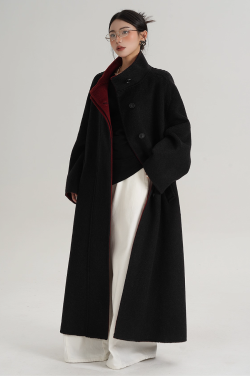 Stand Collar Long Coat