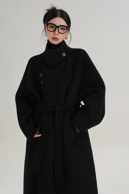 Stand Collar Long Coat