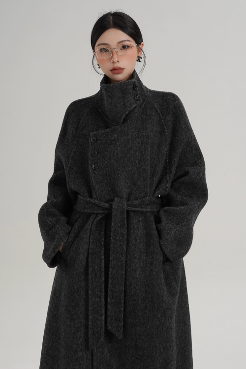 Stand Collar Long Coat