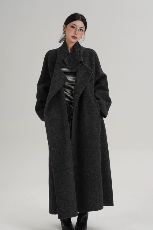 Stand Collar Long Coat