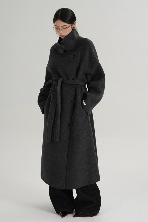 Stand Collar Long Coat