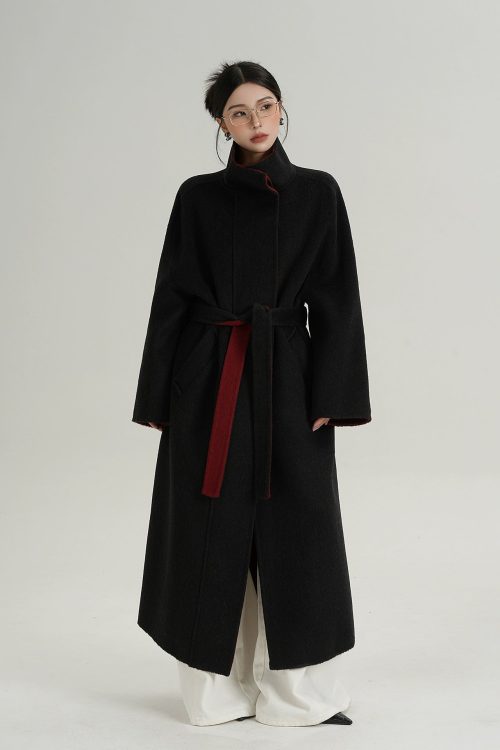 Stand Collar Long Coat