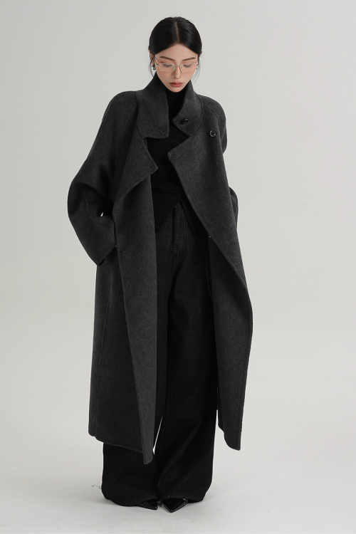 Stand Collar Long Coat