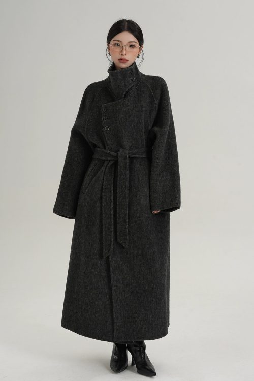 Stand Collar Long Coat