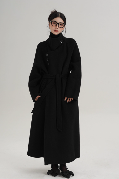 Stand Collar Long Coat