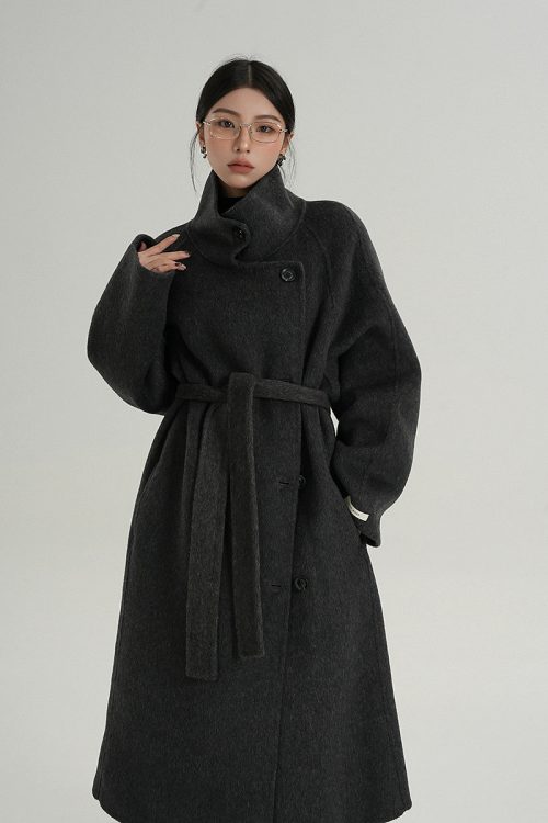 Stand Collar Long Coat
