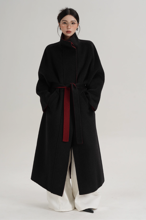 Stand Collar Long Coat