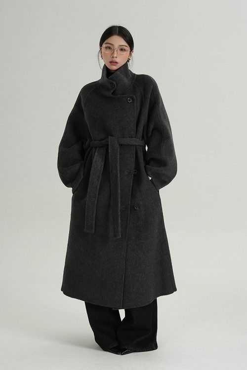Stand Collar Long Coat