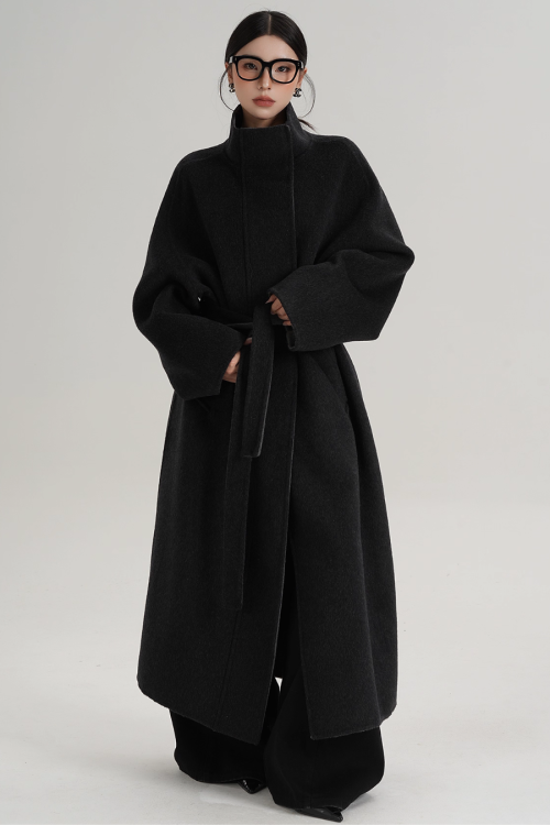 Stand Collar Long Coat