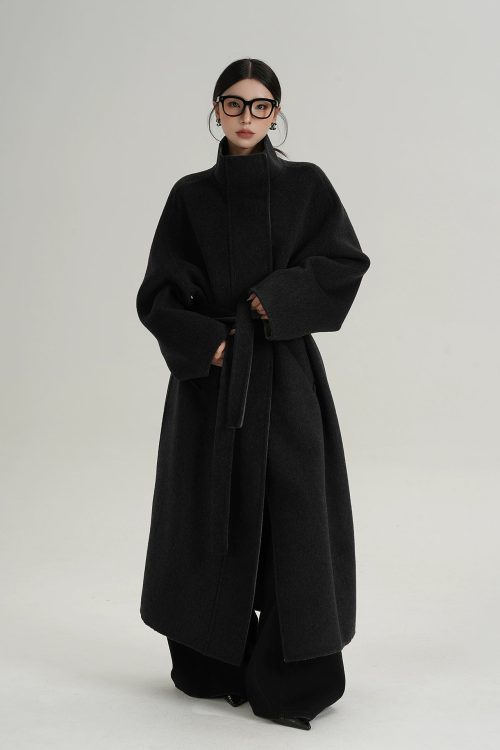 Stand Collar Long Coat