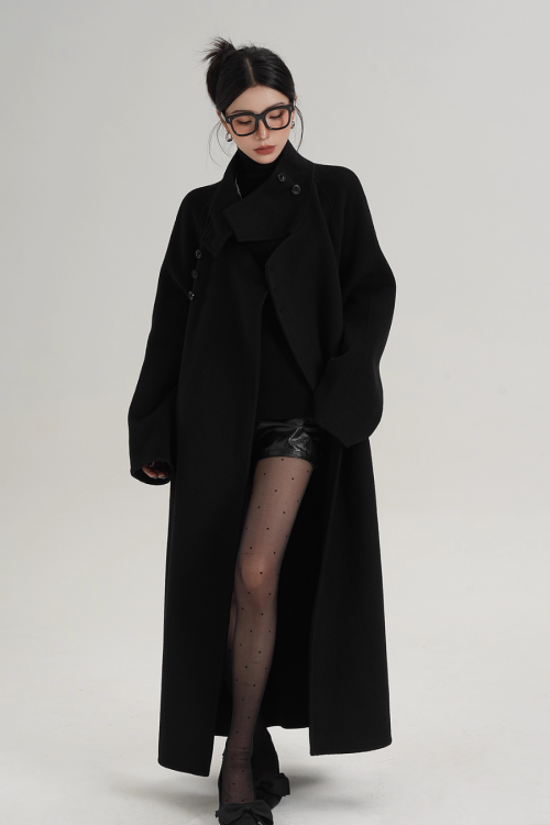 Stand Collar Long Coat