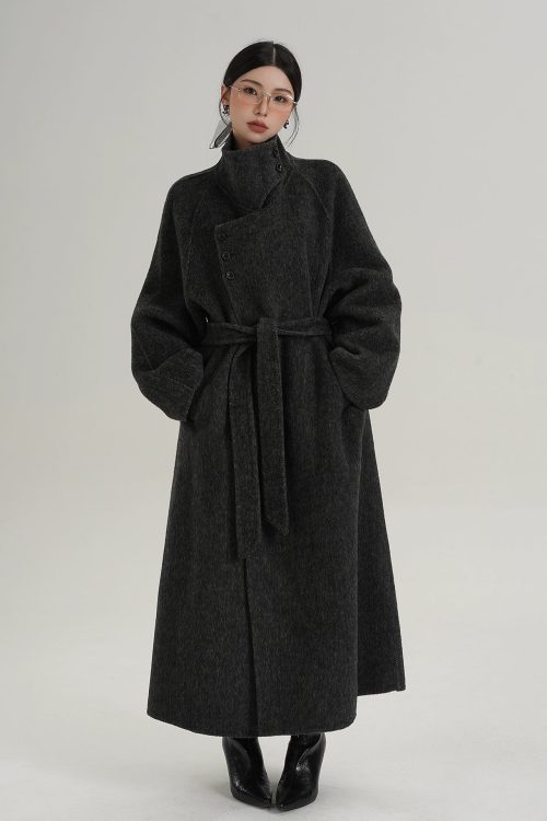 Stand Collar Long Coat