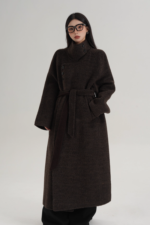 Stand Collar Long Coat