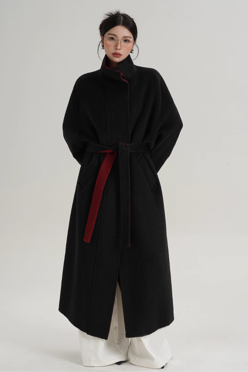 Stand Collar Long Coat