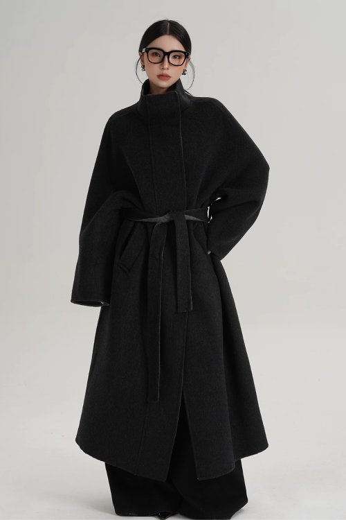 Stand Collar Long Coat