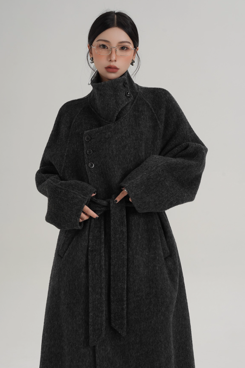 Stand Collar Long Coat